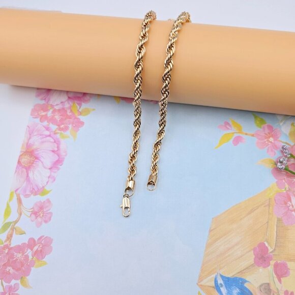 "Bold Rope Style Rose Gold Necklace for Men & Women, 19.7 Inch Length, XPNL0082 - Picture 9 of 12